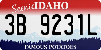 ID license plate 3B9231L