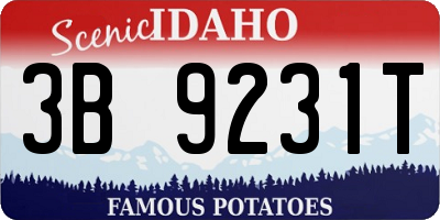 ID license plate 3B9231T