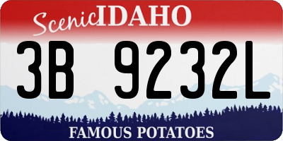 ID license plate 3B9232L