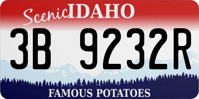 ID license plate 3B9232R