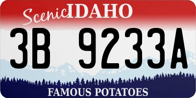 ID license plate 3B9233A
