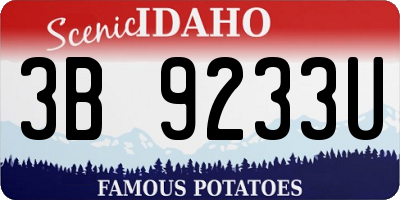 ID license plate 3B9233U