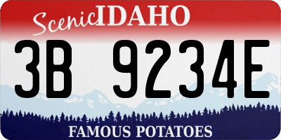 ID license plate 3B9234E