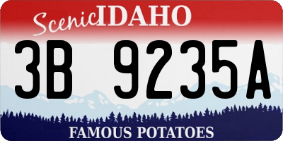 ID license plate 3B9235A