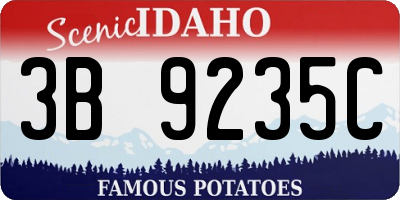 ID license plate 3B9235C