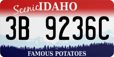 ID license plate 3B9236C