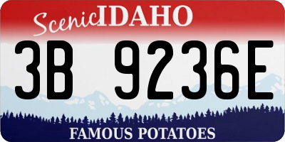 ID license plate 3B9236E