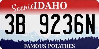 ID license plate 3B9236N