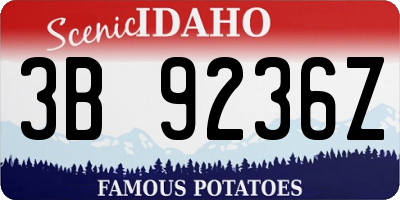 ID license plate 3B9236Z