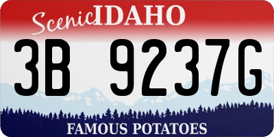 ID license plate 3B9237G