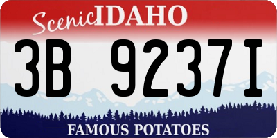 ID license plate 3B9237I