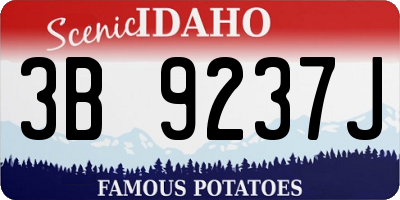 ID license plate 3B9237J