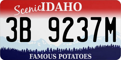 ID license plate 3B9237M