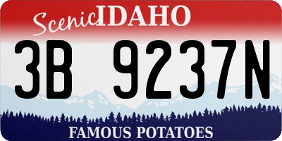 ID license plate 3B9237N