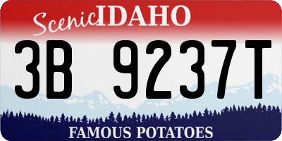 ID license plate 3B9237T