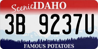 ID license plate 3B9237U