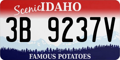 ID license plate 3B9237V
