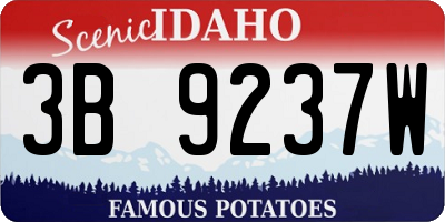 ID license plate 3B9237W