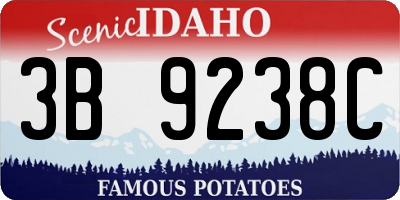 ID license plate 3B9238C