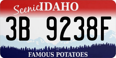 ID license plate 3B9238F