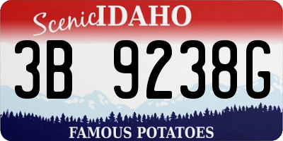 ID license plate 3B9238G