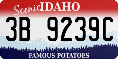 ID license plate 3B9239C