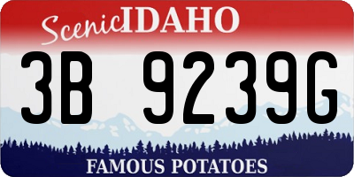 ID license plate 3B9239G