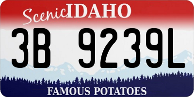 ID license plate 3B9239L