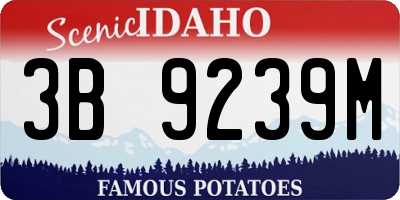 ID license plate 3B9239M