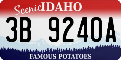ID license plate 3B9240A