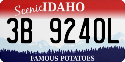 ID license plate 3B9240L