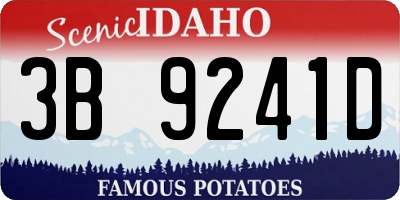 ID license plate 3B9241D