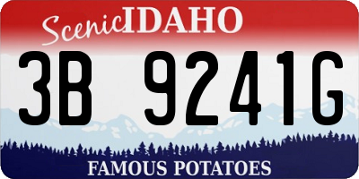 ID license plate 3B9241G