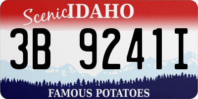 ID license plate 3B9241I