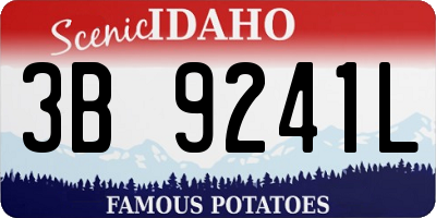 ID license plate 3B9241L