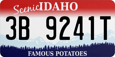ID license plate 3B9241T