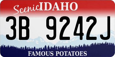 ID license plate 3B9242J