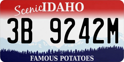 ID license plate 3B9242M