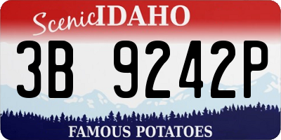 ID license plate 3B9242P