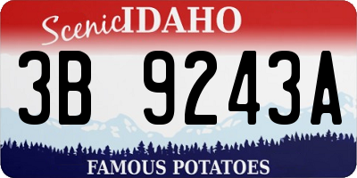 ID license plate 3B9243A