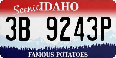 ID license plate 3B9243P