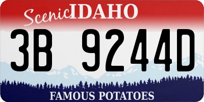 ID license plate 3B9244D