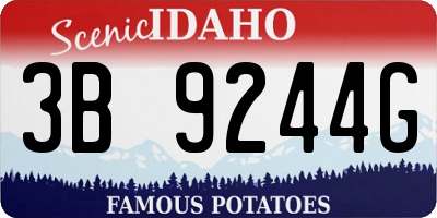 ID license plate 3B9244G