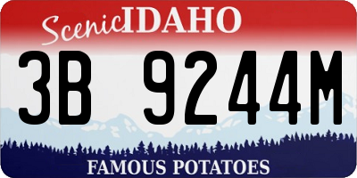 ID license plate 3B9244M