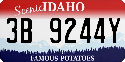 ID license plate 3B9244Y