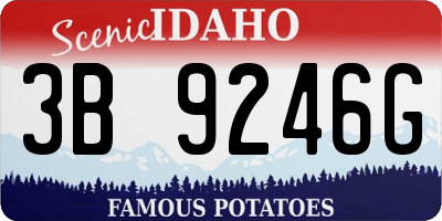 ID license plate 3B9246G