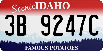 ID license plate 3B9247C