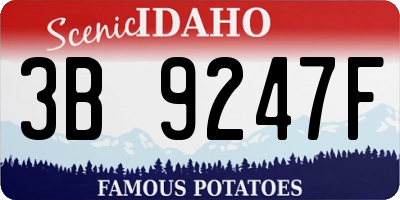 ID license plate 3B9247F
