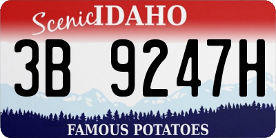 ID license plate 3B9247H