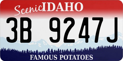 ID license plate 3B9247J